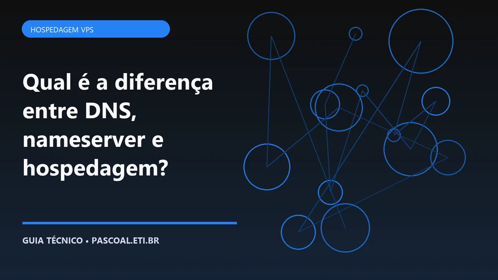 Ilustração editorial sobre Qual é a diferença entre DNS, nameserver e hospedagem.