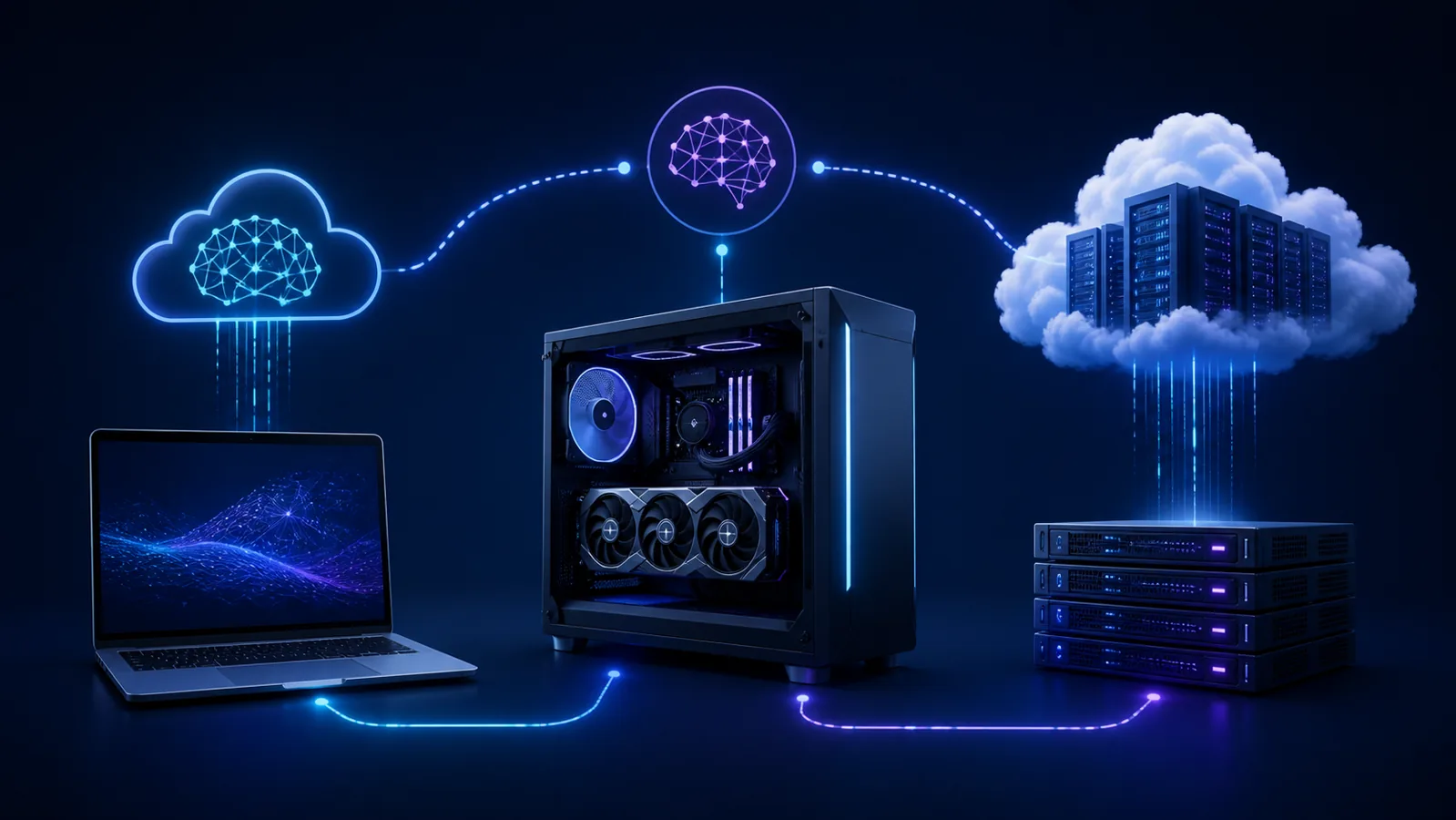 Ilustração editorial sobre Preciso de uma GPU para rodar IA no notebook ou PC.