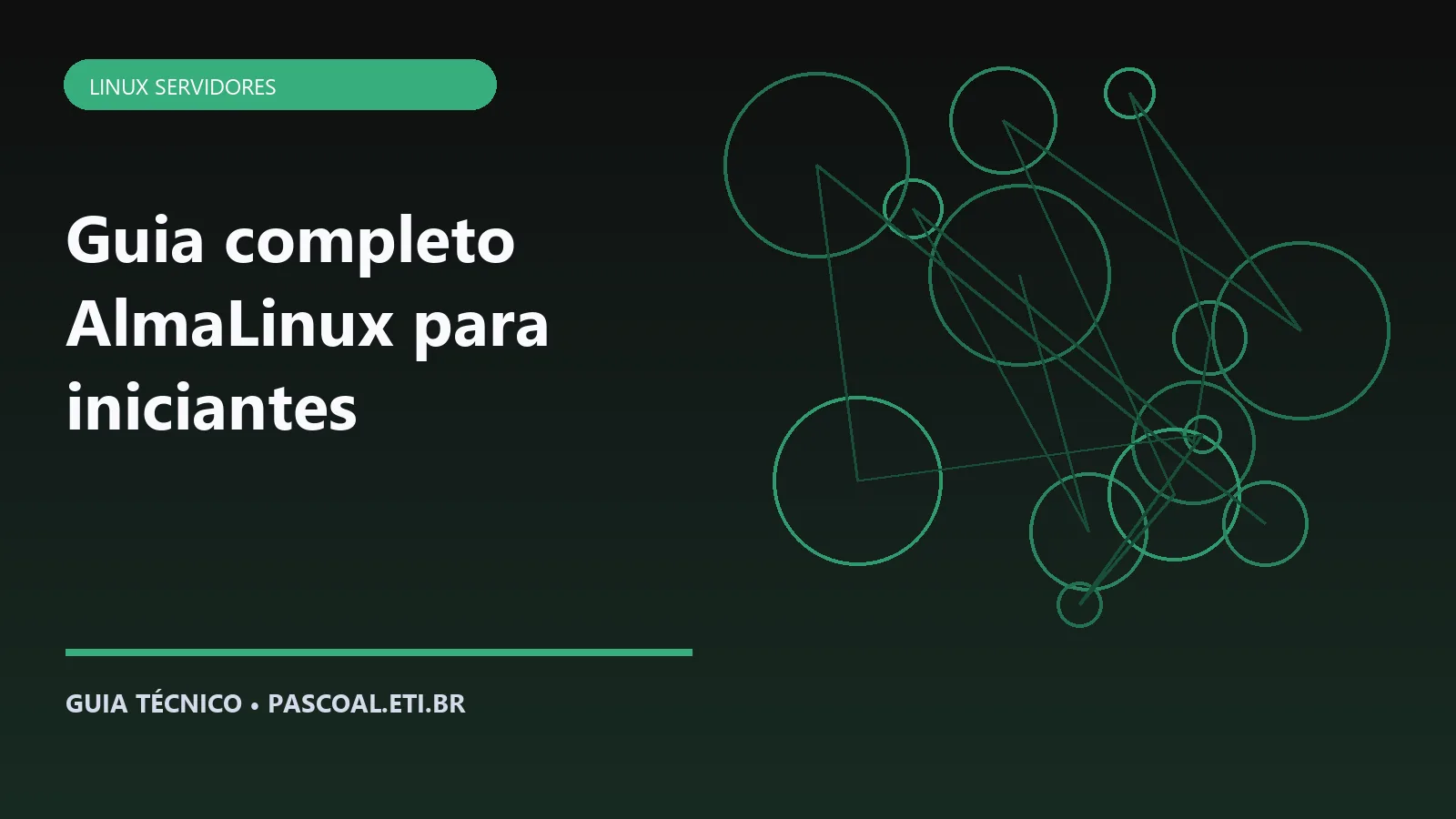 Ilustração editorial sobre Guia completo AlmaLinux para iniciantes.